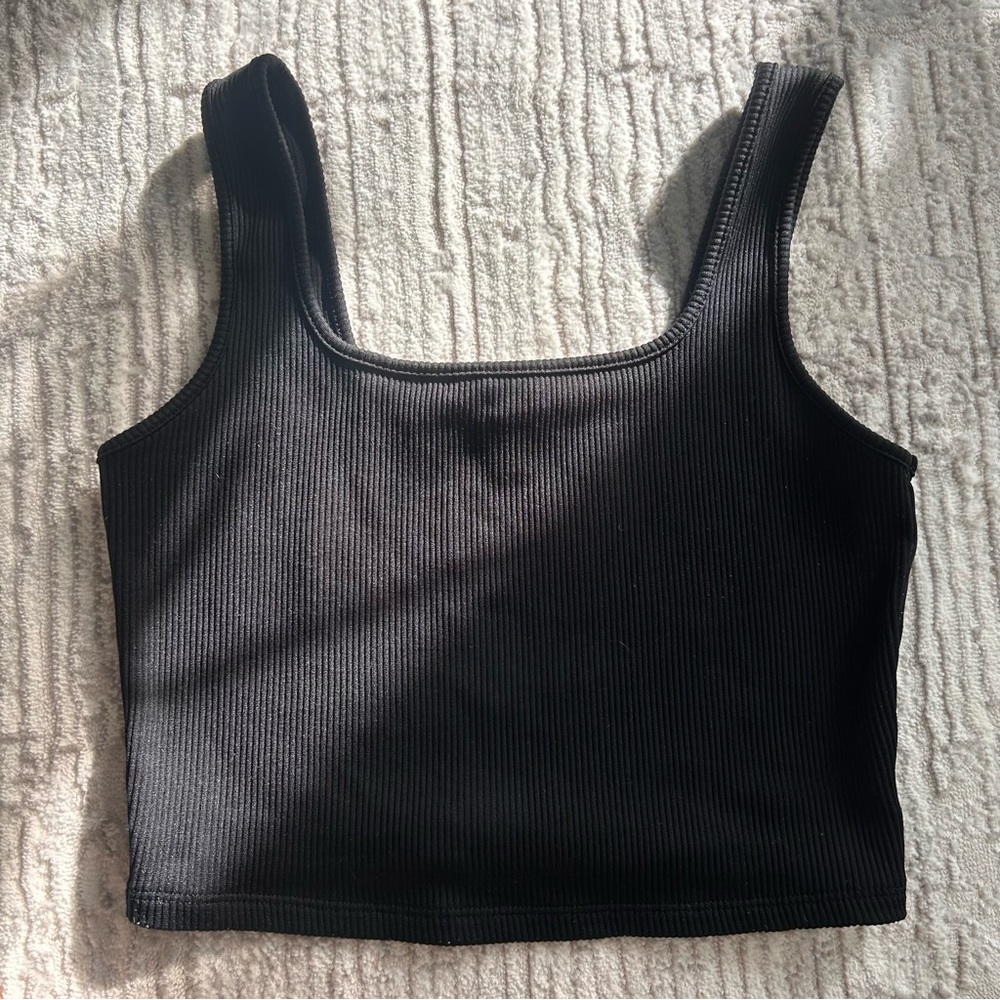 Black Ribbed Women's Tank Top
